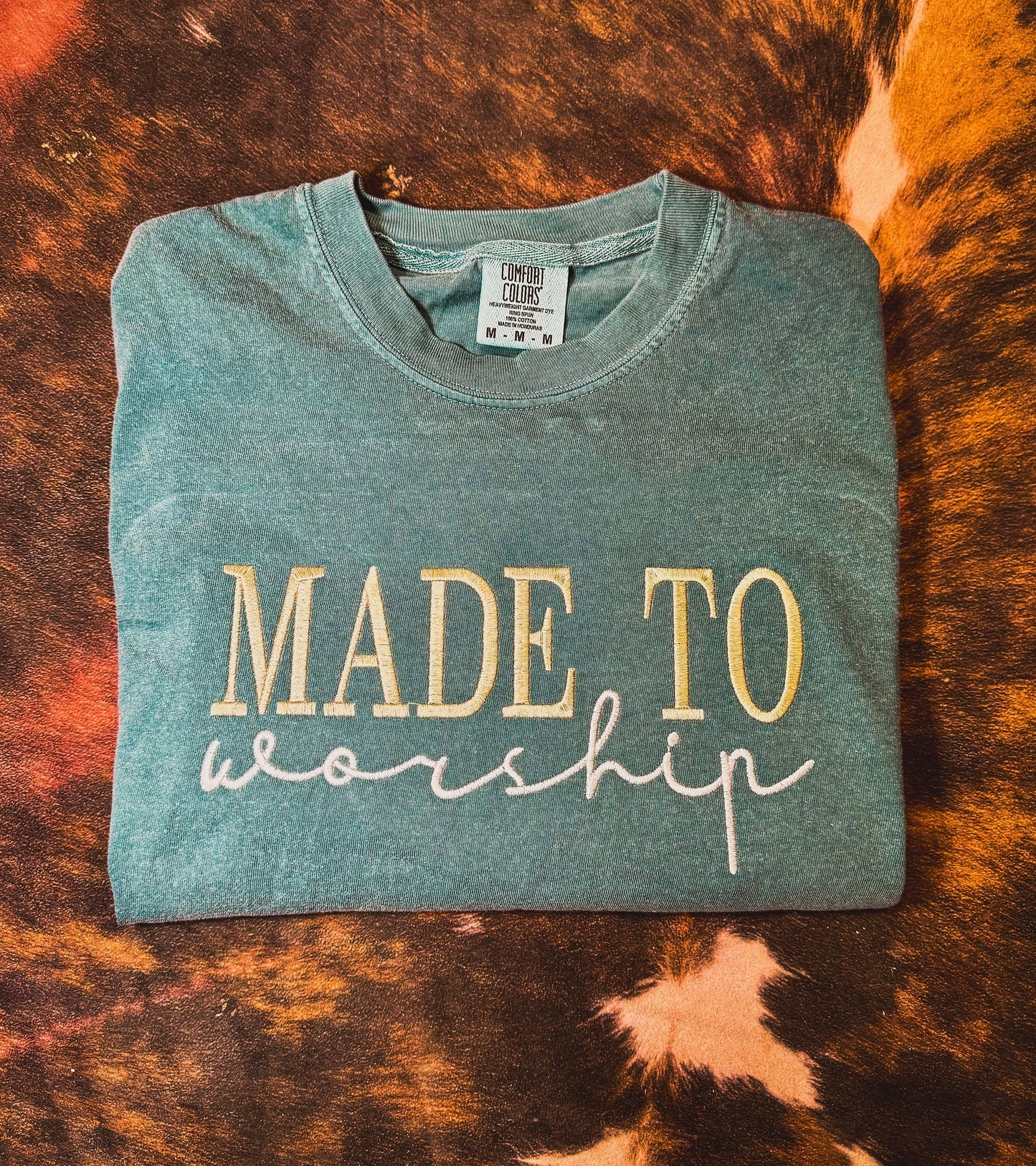 Made To Worship Embroidered Shirt - Christian Tee - Comfort Colors Shirt - Embroidered Shirt - Jesus Shirt - Christian