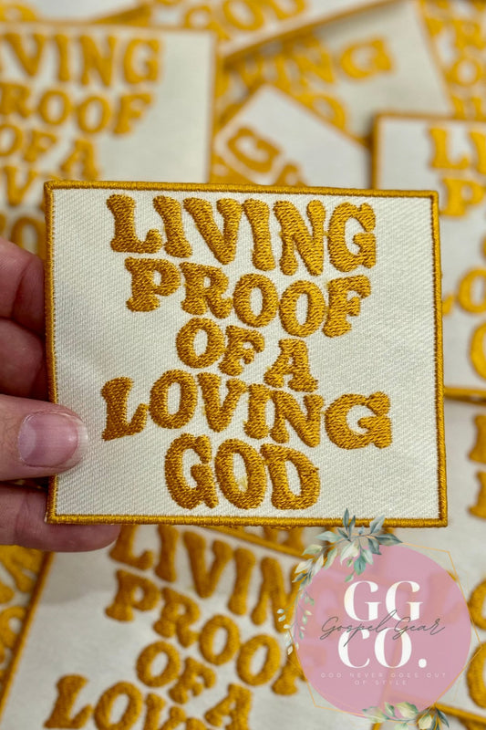 Living Proof Of A Loving God Patch, Christian Hat Patch, Embroidered Patch, Trucker Hat Patch, Iron On, Trendy Hat Patch, Jesus Patch.
