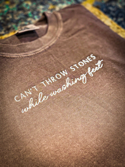 Can’t Throw Stones Embroidered Shirt - Christian Tee - Comfort Colors Shirt - Embroidered Shirt - Jesus Shirt - Christian