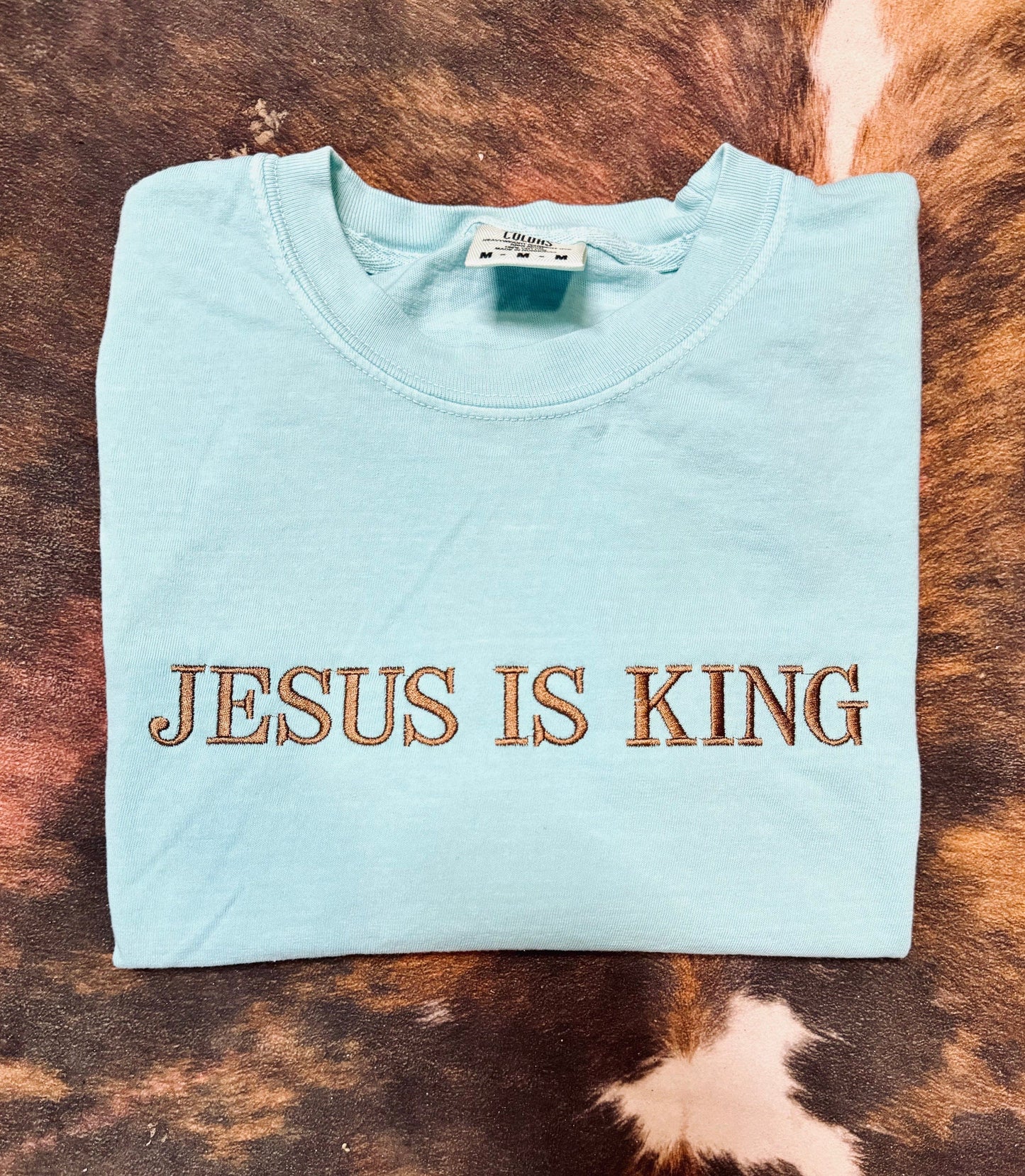 Jesus Is King Embroidered Shirt - Christian Tee - Comfort Colors Shirt - Embroidered Shirt - Jesus Shirt - Christian