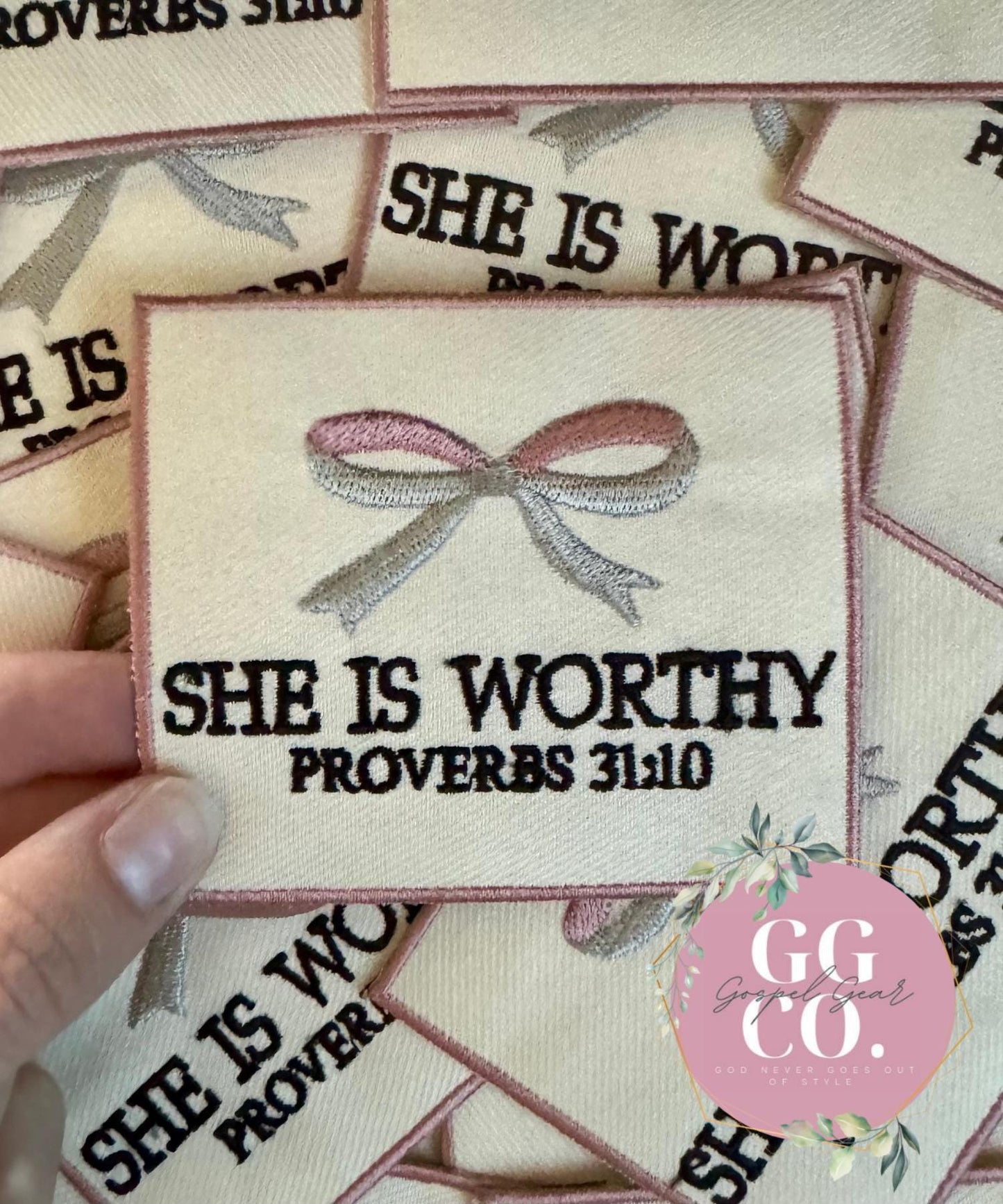 She Is Worthy Patch, Christian Hat Patch, Embroidered Patch, Trucker Hat Patch, Iron On, Trendy Hat Patch, Jesus Patch.