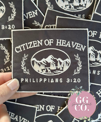 Citizen Of Heaven Patch, Christian Hat Patch, Embroidered Patch, Trucker Hat Patch, Iron On, Trendy Hat Patch, Jesus Patch.