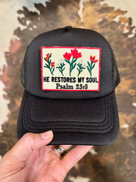 He Restores My Soul - Christian Trucker Hat