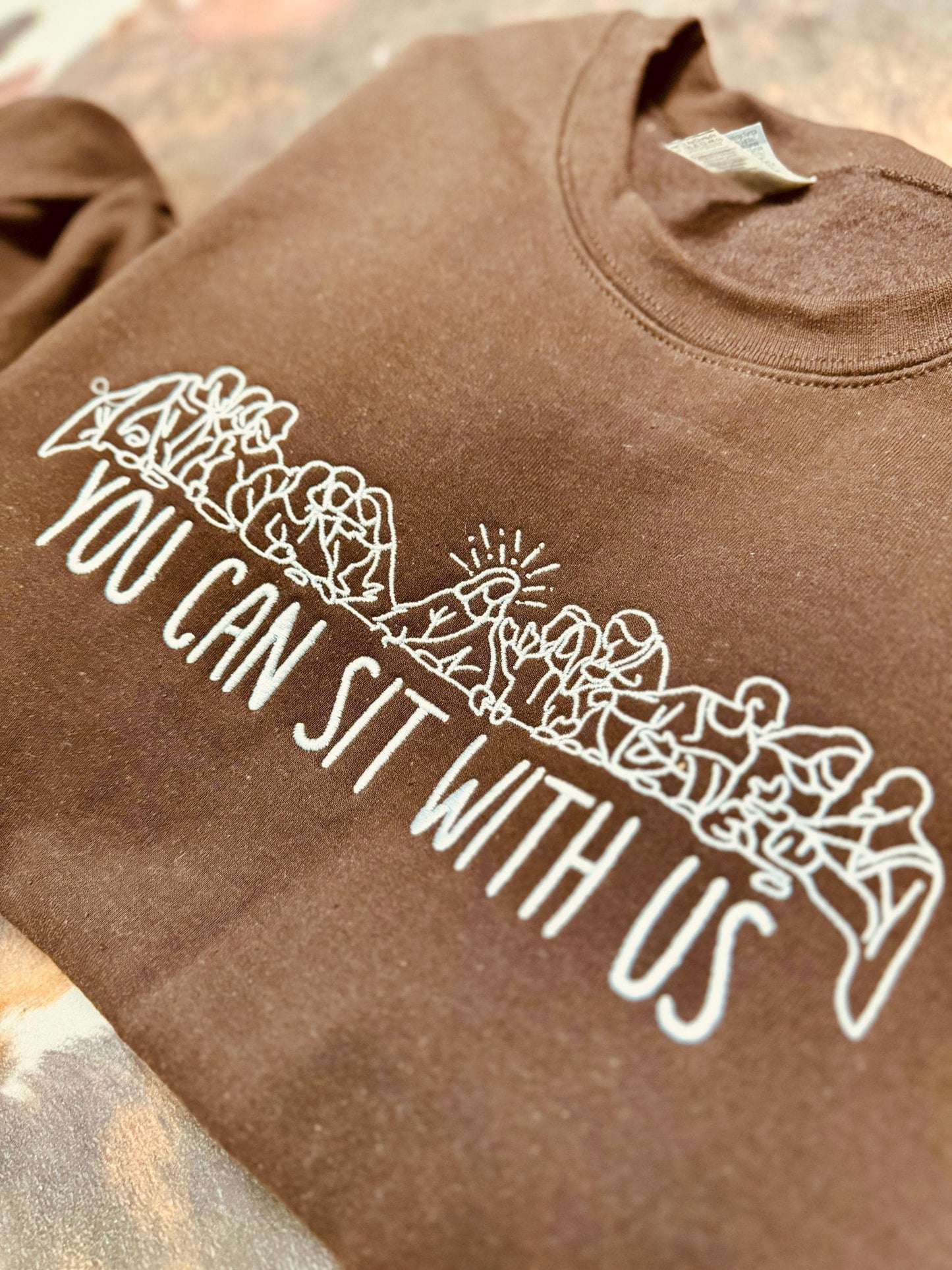 You Can Sit With Us Embroidered Shirt, Christian Sweatshirt, Embroidered Jesus Pullover, Christian Pullover, Christian Gift