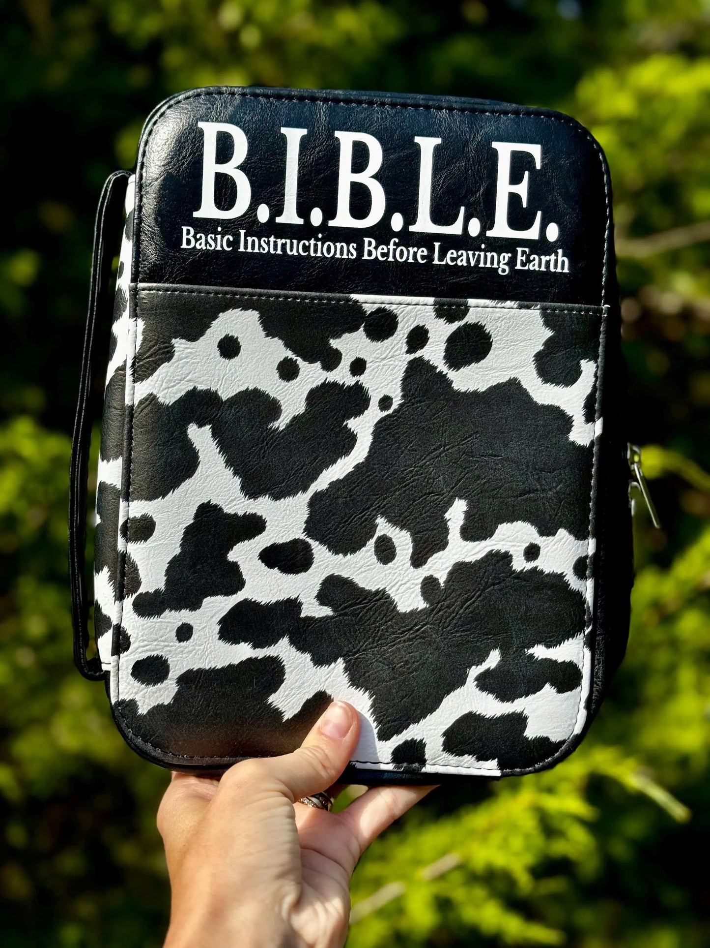 Cow Print Bible Case - Christian Bible Case - Western Bible Cover - Leather Bible Cover - Cow Print Bible Cover - Christian Gift