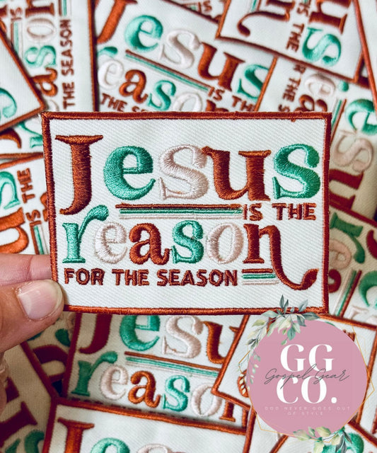 Jesus Is The Reason For The Season Patch, Christian Hat Patch, Embroidered Patch, Trucker Hat Patch, Iron On, Trendy Hat Patch, Jesus Patch.