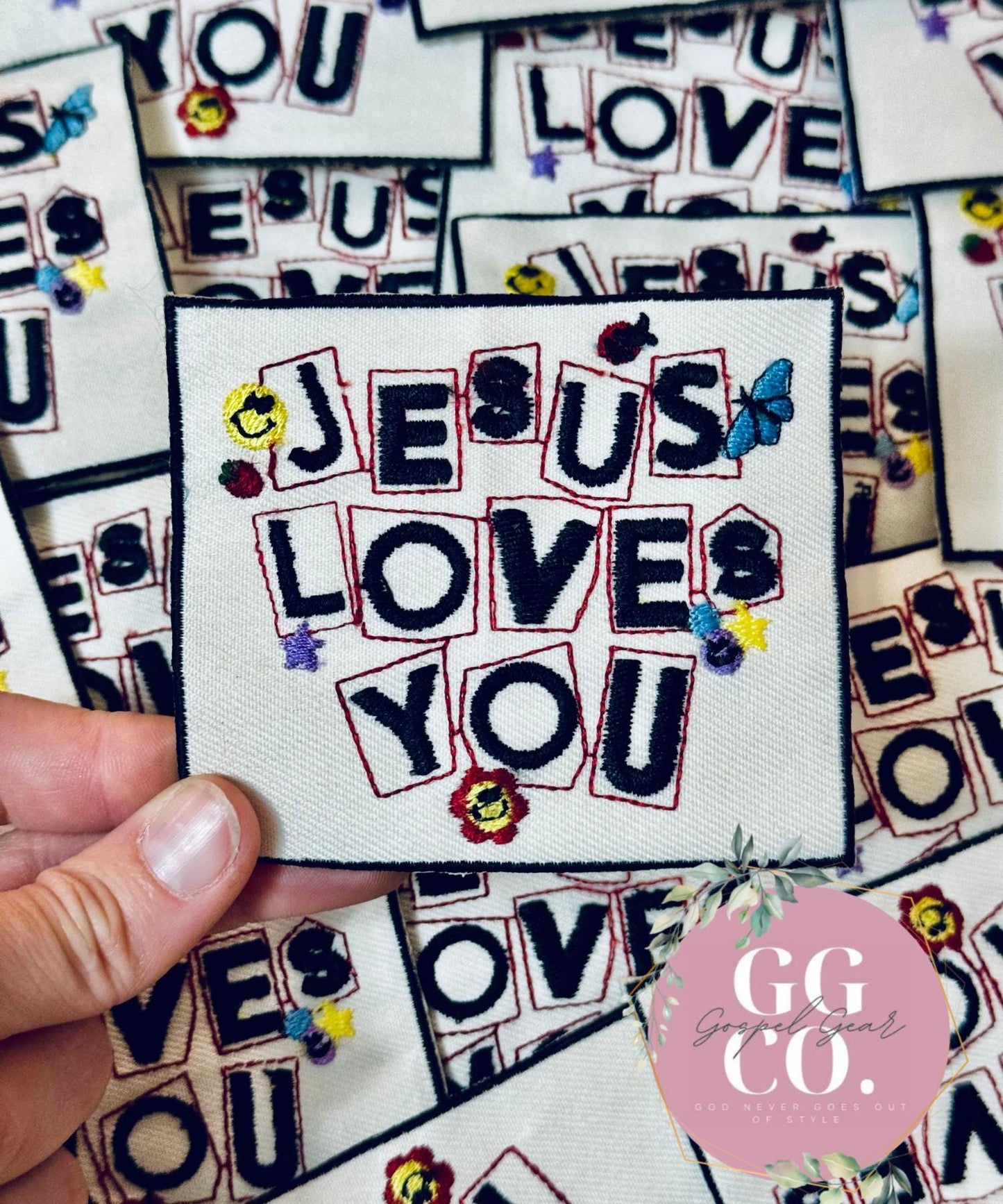 Jesus Loves You Blocks Patch, Christian Hat Patch, Embroidered Patch, Trucker Hat Patch, Iron On, Trendy Hat Patch, Jesus Patch