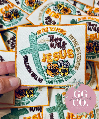 There Was Jesus Cross Patch, Christian Hat Patch, Embroidered Patch, Trucker Hat Patch, Iron On, Trendy Hat Patch, Jesus Patch