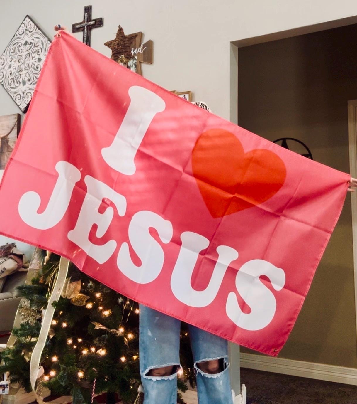 I Love Jesus Flag, Christian Flag, I Heart Jesus Flag, Christian Flag, Jesus Flag, Wall Flag, Christian Gift, Hanging Flag, Flag, Christian