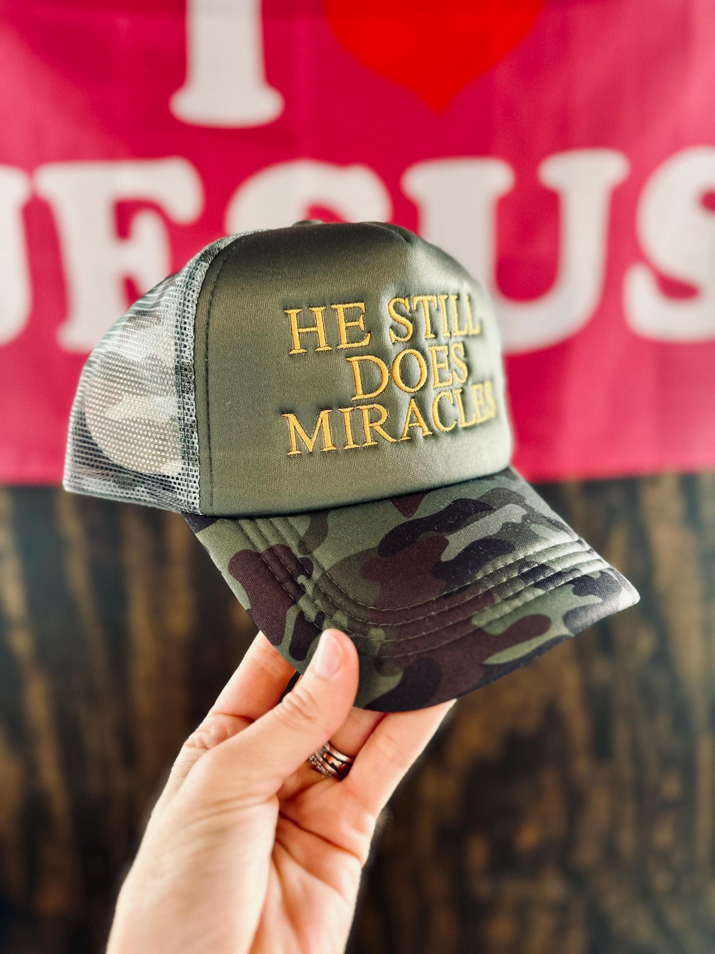 He Still Does Miracles - Christian Embroidered Trucker Hat