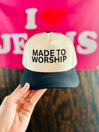 Made To Worship Hat, Embroidered Hat, Embroidered Christian Hat, Christian Hat, Trendy Hat, Christian Gift, Embroidered Hat, Vintage Hat
