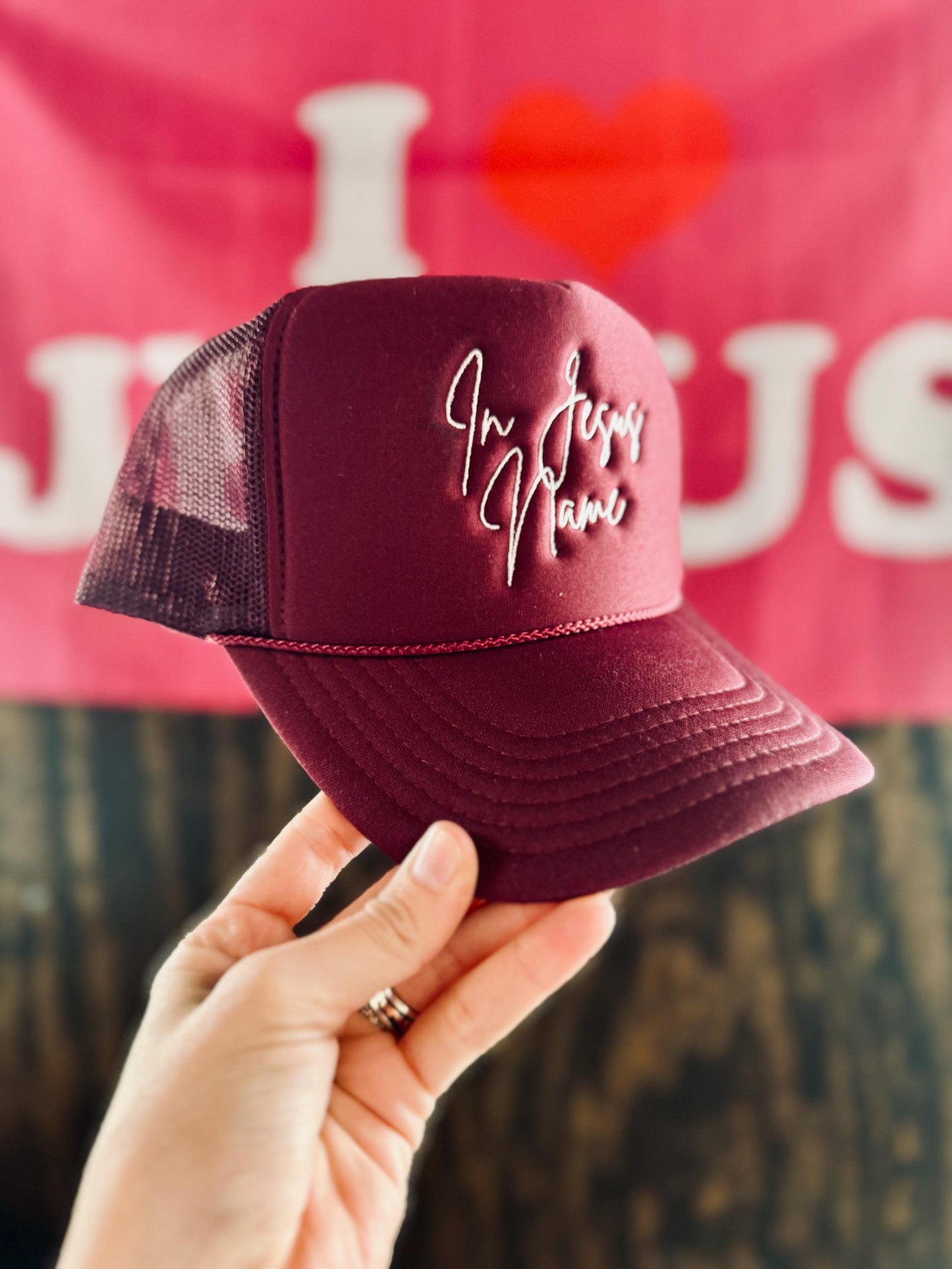 In Jesus Name Trucker Hat