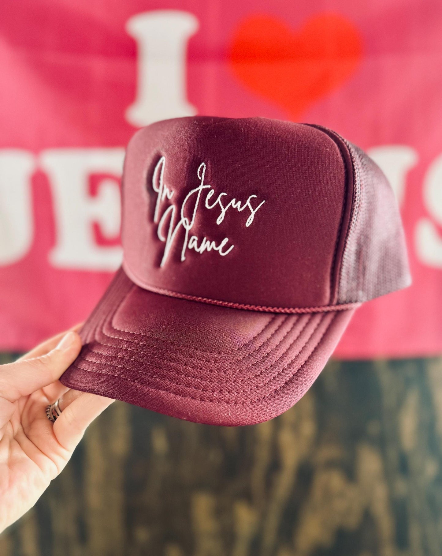 In Jesus Name Trucker Hat