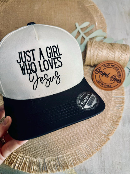 Just A Girl Who Loves Jesus Embroidered Hat, Embroidered Hat, Embroidered Christian Hat, Christian Dad Hat, Christian Gift, Embroidered Vintage Hat, Christian Gift