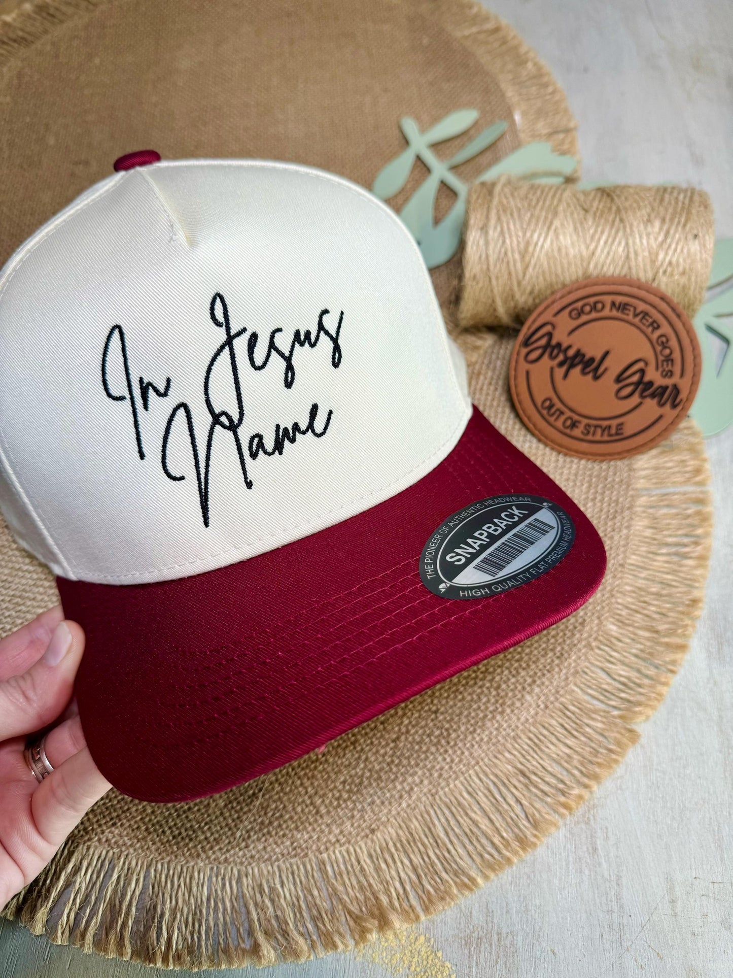 In Jesus Name Hat, Embroidered Vintage Hat, Christian Dad Hat, Christian Gift