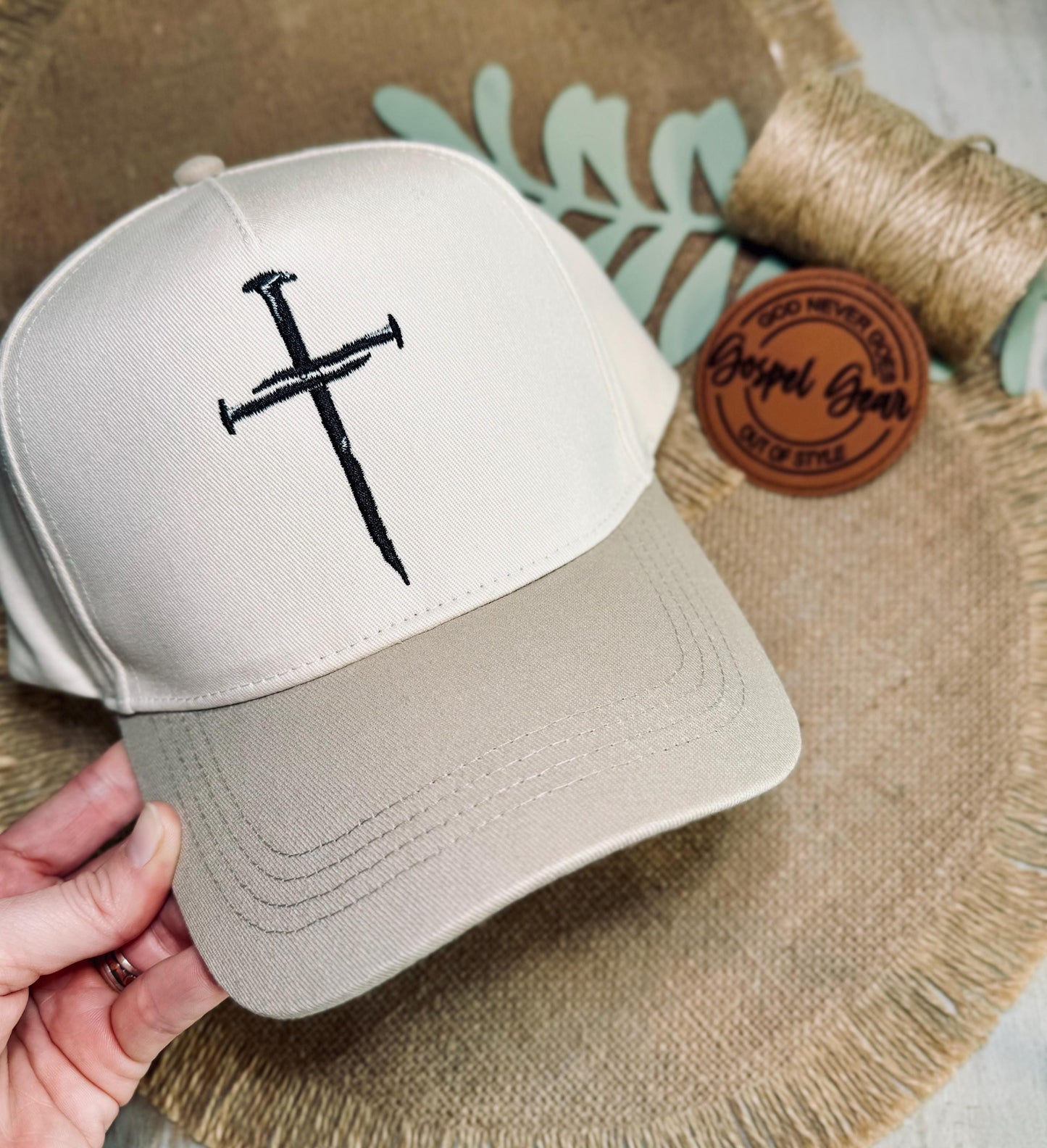 Three Nails Cross Hat, Embroidered Vintage Hat, Christian Dad Hat, Christian Gift