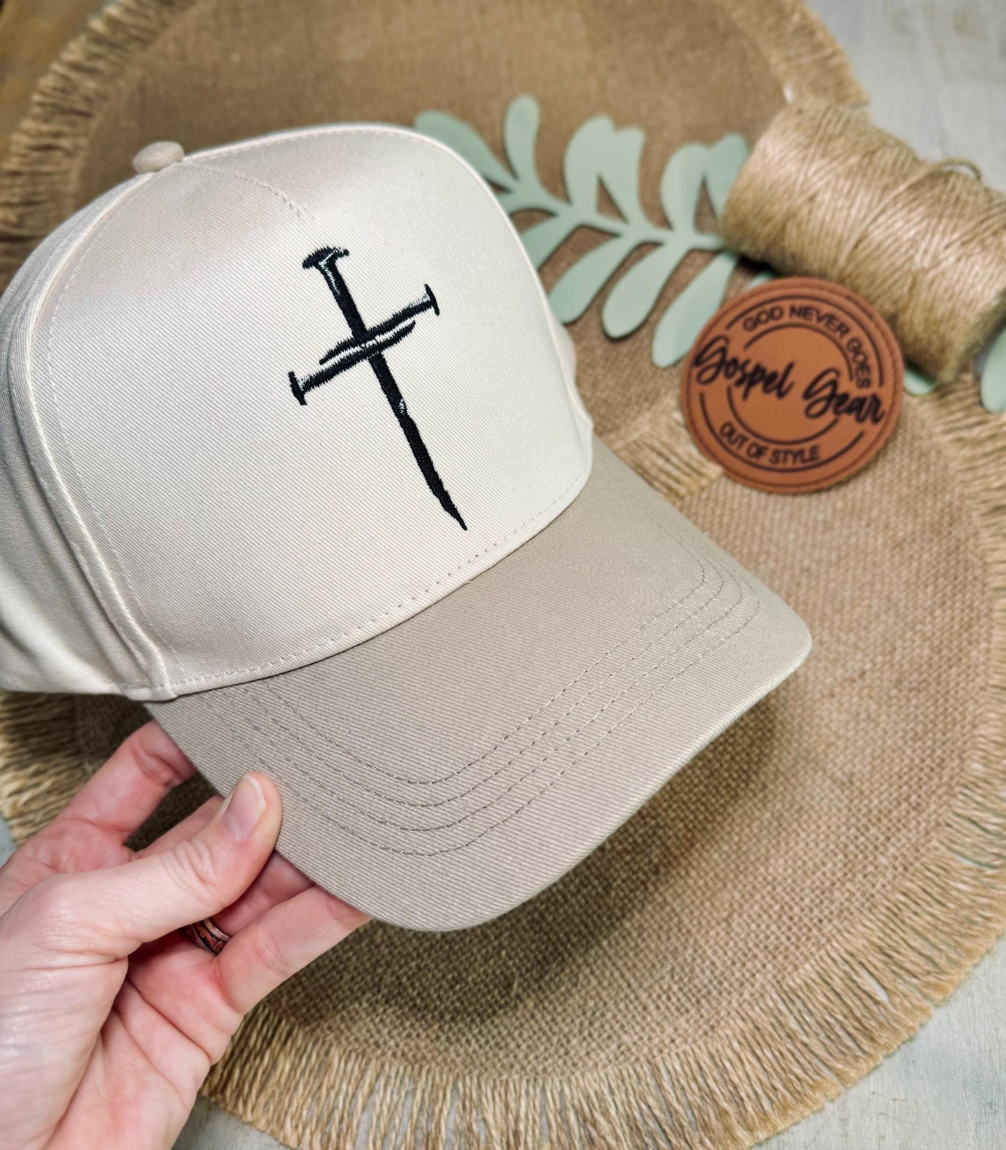 Three Nails Cross Hat, Embroidered Vintage Hat, Christian Dad Hat, Christian Gift