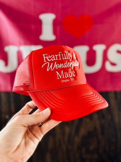 Fearfully And Wonderfully Made - Christian Embroidered Trucker Hat