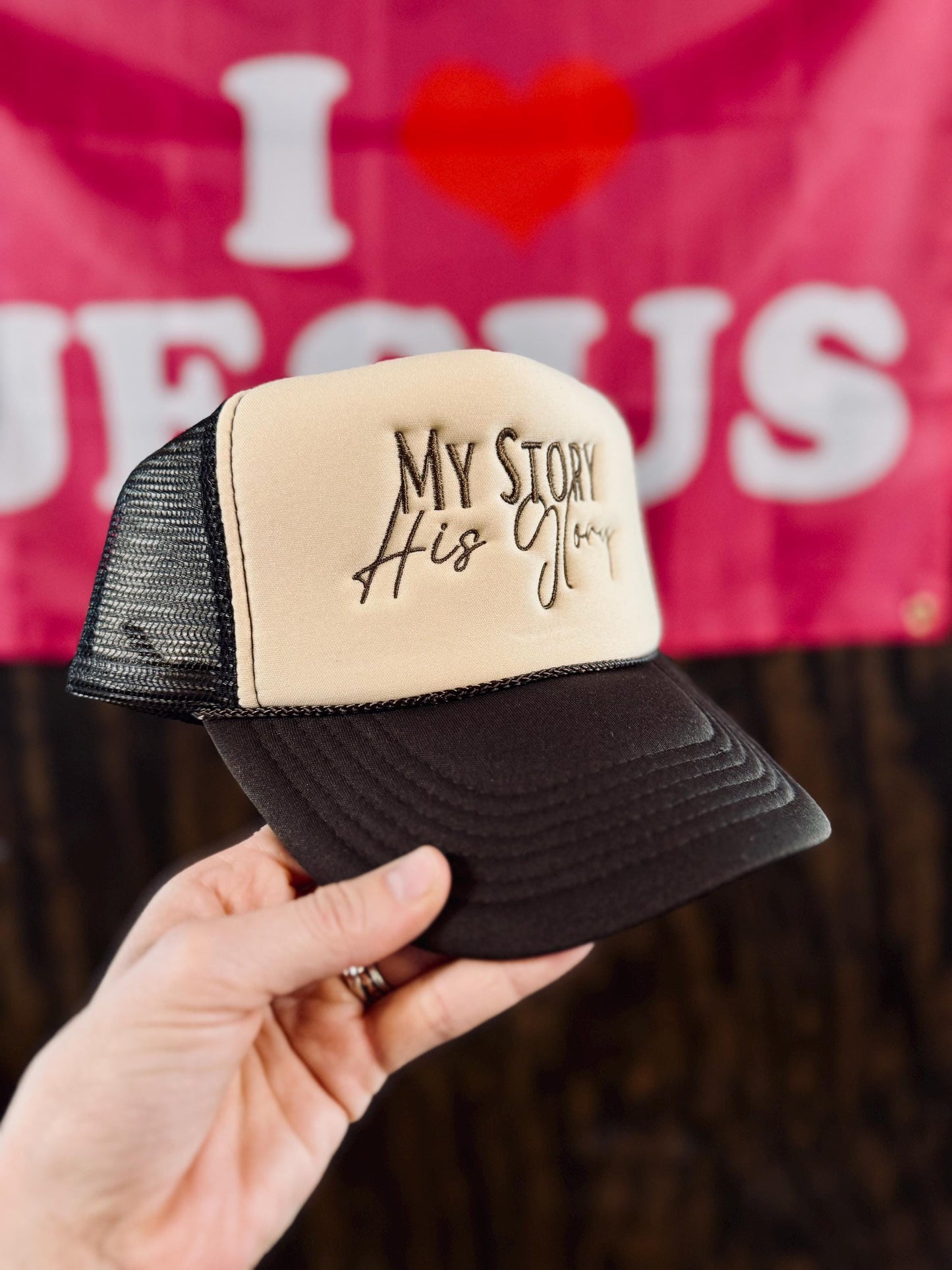 My Story His Glory Trucker - Christian Embroidered Trucker Hat