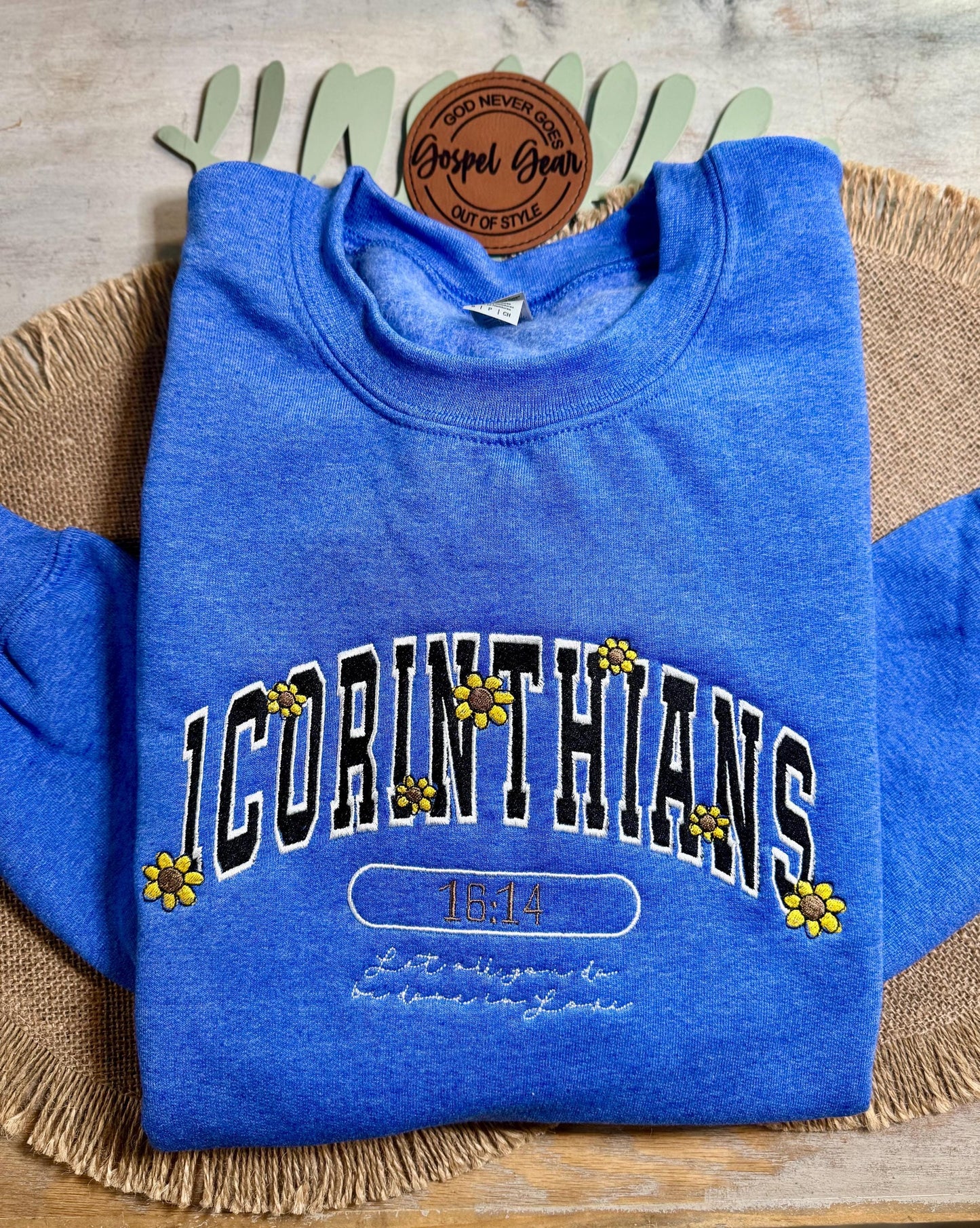 1st Corinthians Embroidered Shirt, Christian Pullover, Embroidered Scripture Pullover, Christian Pullover, Christian Gift, Christian Tee