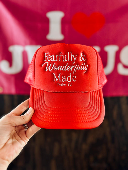 Fearfully And Wonderfully Made - Christian Embroidered Trucker Hat