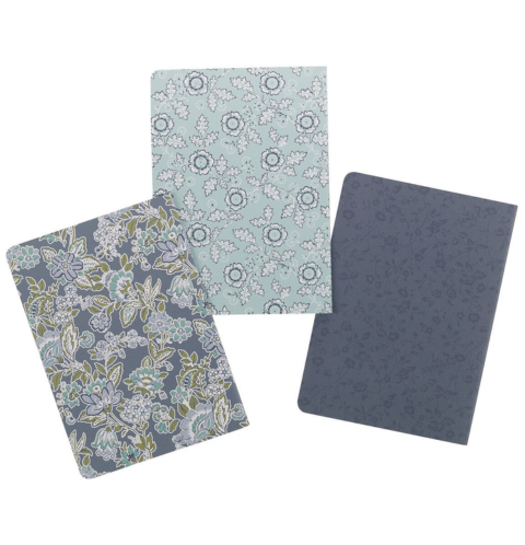Morning Mercies Blue and Green Floral Notebook Set - Lamentations 3:22-23