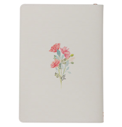 A Sweet Friendship Bright Floral Wreath Faux Leather Classic Journal with Zipper Closure - Proverbs 27:9