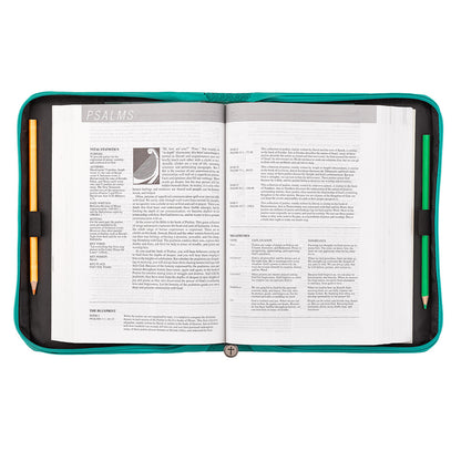 Grace Butterfly Blessings Teal Faux Leather Fashion Bible Cover