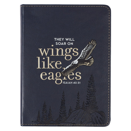 Navy Blue Handy-sized Faux Leather Journal 