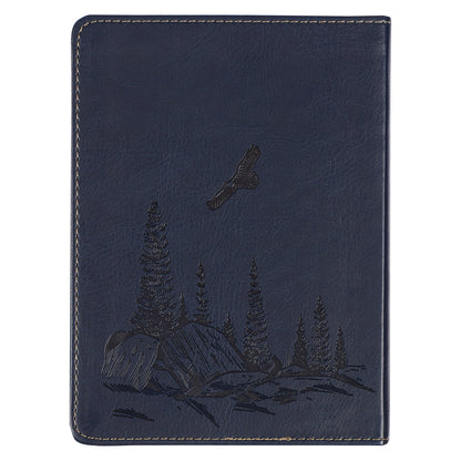 Navy Blue Handy-sized Faux Leather Journal 