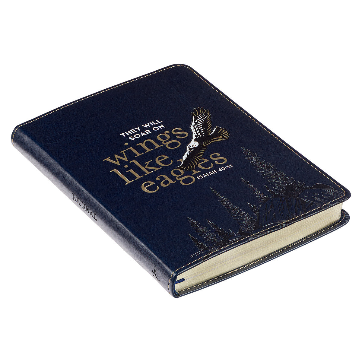 Navy Blue Handy-sized Faux Leather Journal 