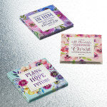 Whoever Believes in Him Inspirational Floral Magnet Set
