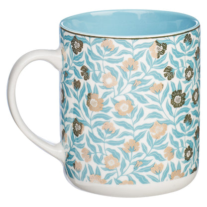 Sufficient Grace Teal Ceramic Coffee Mug