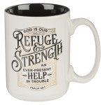 Refuge and Strength White Ceramic Coffee Mug
