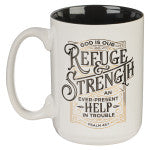 Refuge and Strength White Ceramic Coffee Mug