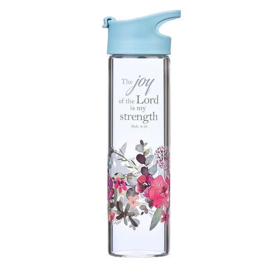 The Joy of the Lord Glass Water Bottle