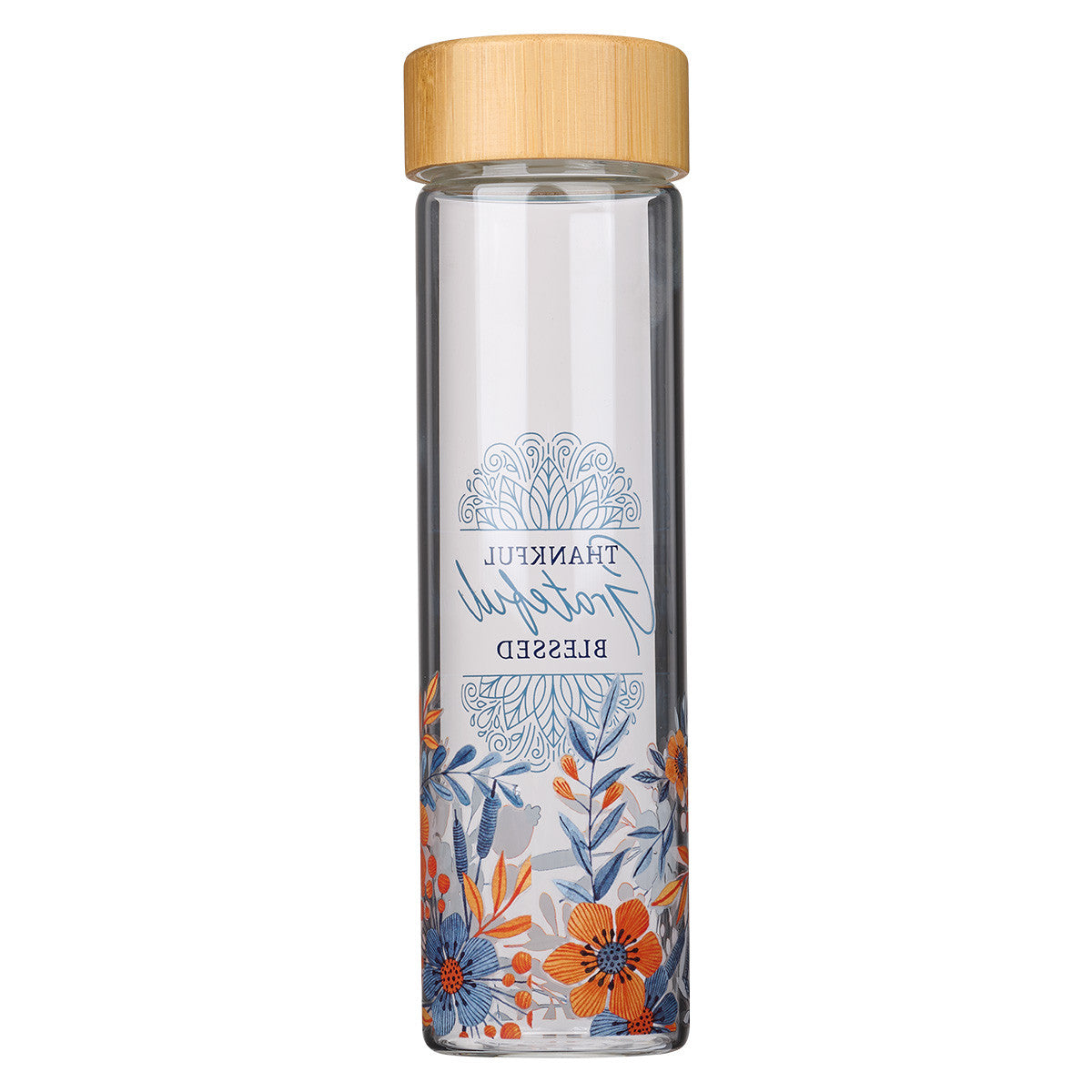 Glass Water Bottle with Bamboo Lid and Sleeve