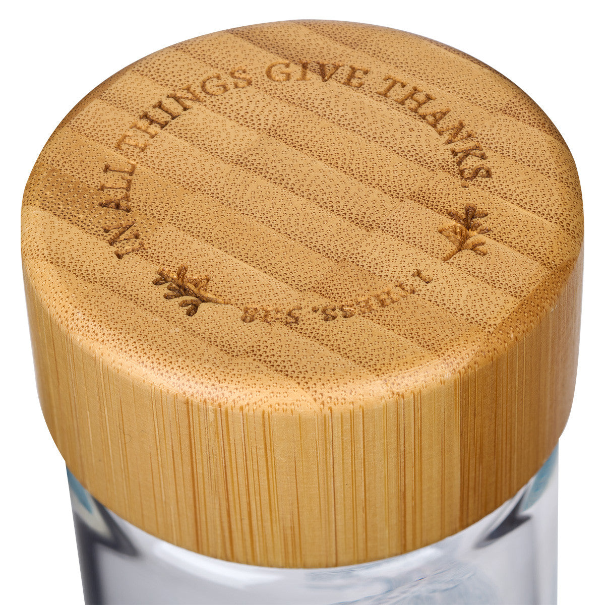 Glass Water Bottle with Bamboo Lid and Sleeve
